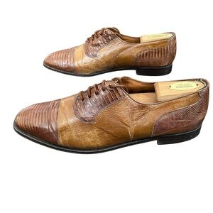 Carlo Morandi made in Spain leather upper lace up dress shoes men size 10.5